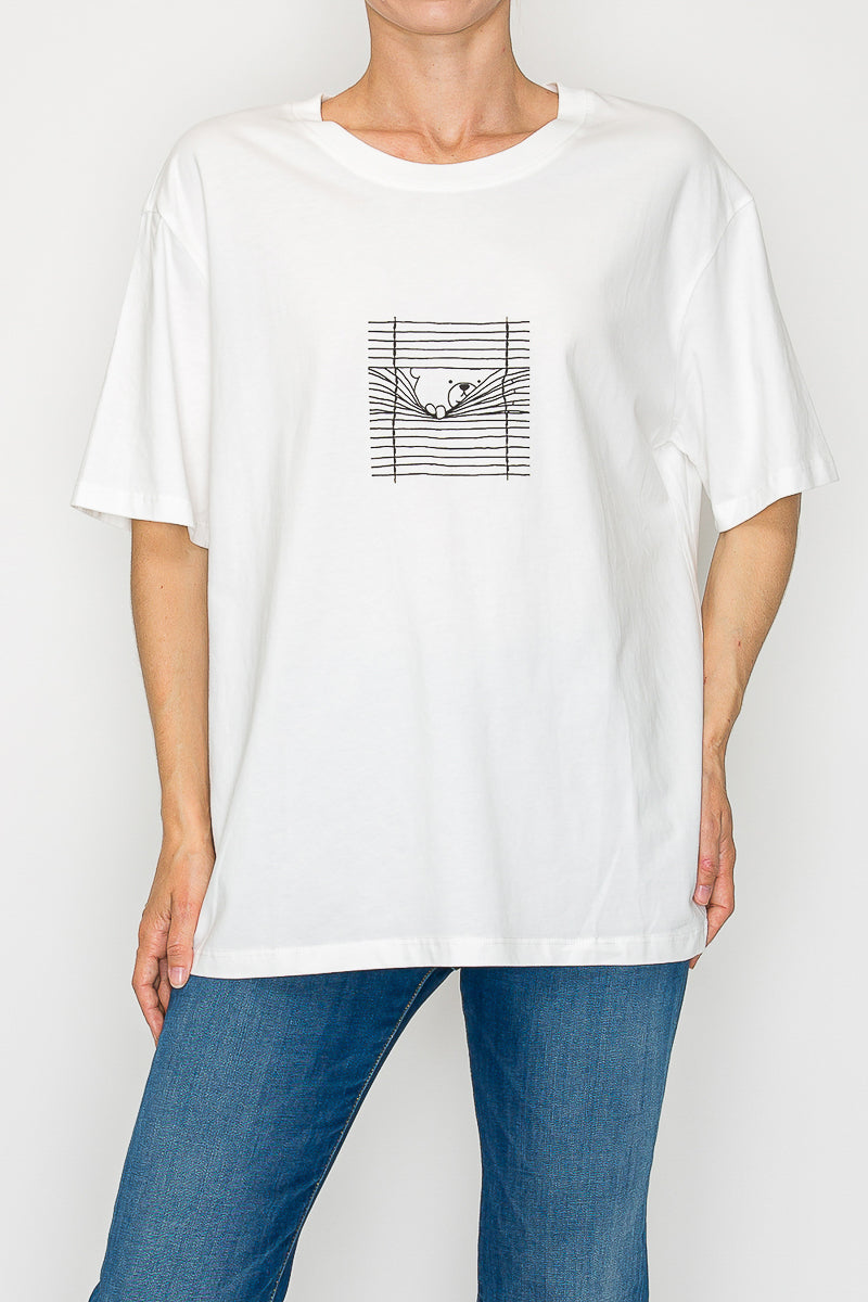 Peeking Bear Oversized Tee