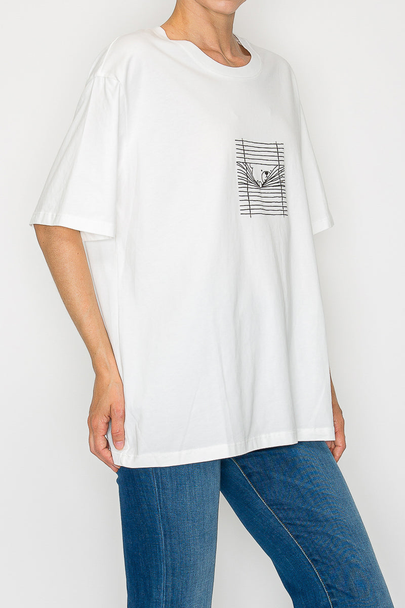 Peeking Bear Oversized Tee